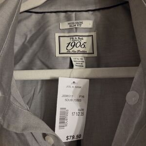 Jos. A. Bank Gray Non-Iron Slim Fit Men's Shirt